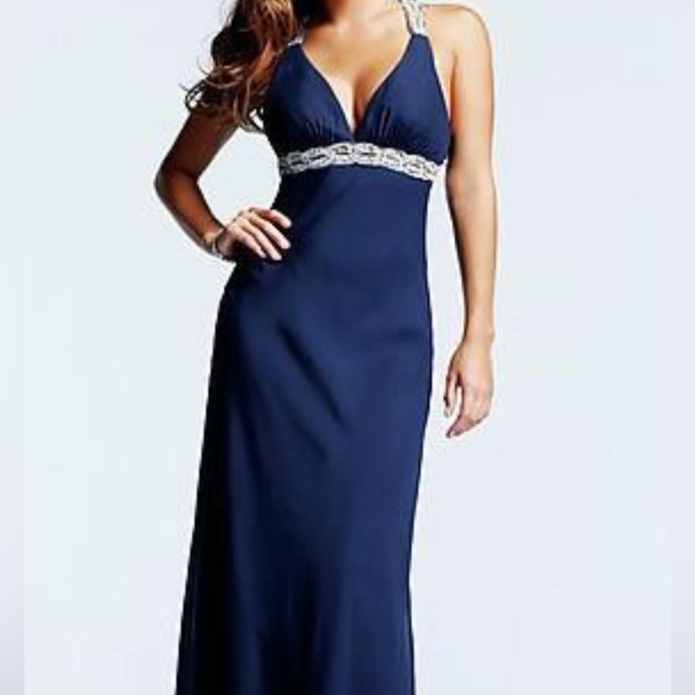 NWT Faviana Blue and Silver Formal Dress